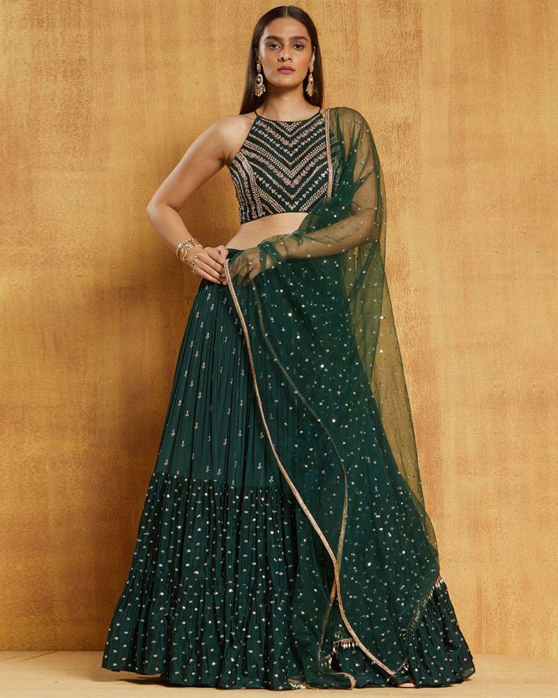 Gujarati wedding Chaniya, Rajasthani wedding Lehenga, Bengali wedding Lehenga, Maharashtrian weddings Lehenga, Tamil wedding Lehenga, Telugu wedding Lehenga, Kannada wedding Lehenga, Malayali wedding Lehenga, Marwari weddings Ghaghro, Jain wedding Lehenga, Muslim wedding Lehenga